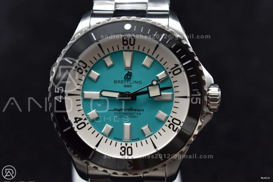 on Bracelet Best TF A2824 44 1:1 Blue Automatic Tiffany Dial Edition SS SuperOcean 1107